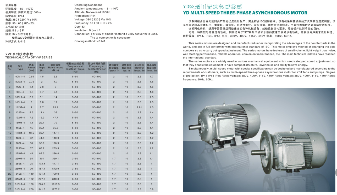 YD多速三相異步電動機